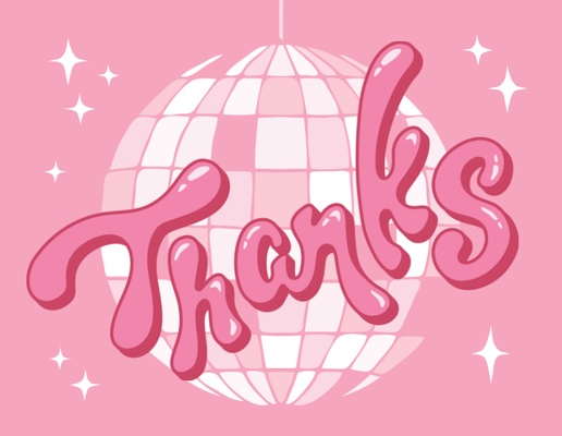 A 70s retro groovy pink white design for Birthday