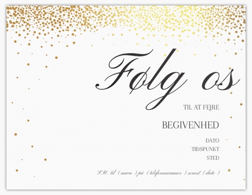 Forhåndsvisning af design for Designgalleri: Bryllupsbegivenheder Invitationer og kort, Enkeltsidet 13,9 x 10,7 cm