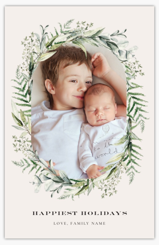 Design Preview for Trees & Wreaths Christmas Cards Templates, Flat 4.6" x 7.2" 