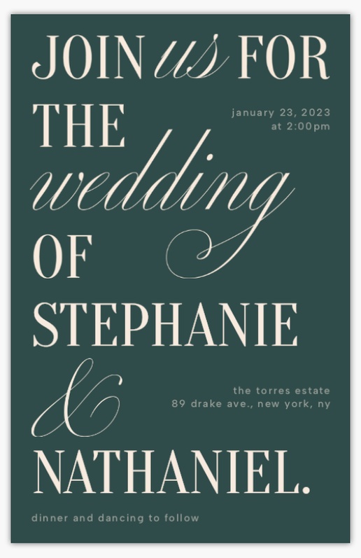Design Preview for Vintage Wedding Invitations Templates, 4.6" x 7.2" Flat