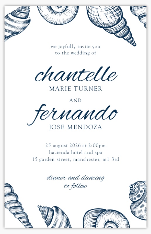 Design Preview for Wedding Invitation Templates, Flat 18.2 x 11.7 cm