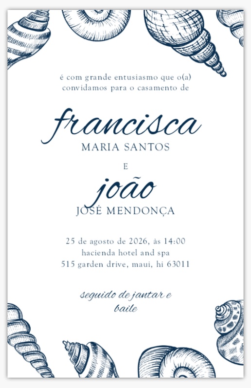 Pré-visualização do design de Modelos e designs de convites de casamento para náutica, Sem dobra 18,2 x 11,7 cm