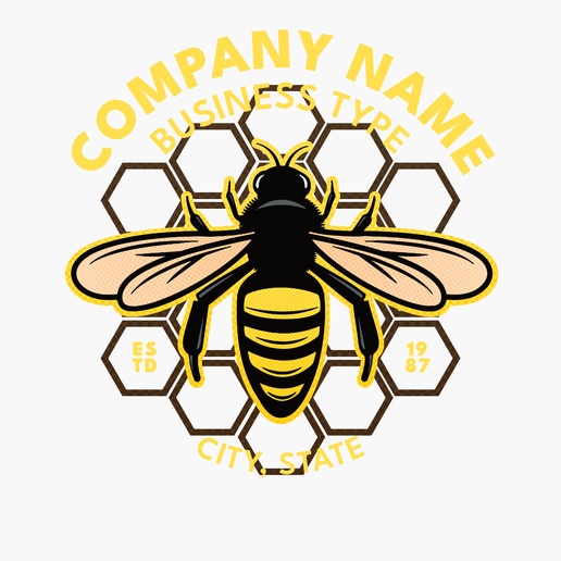 A bee hive organic farming brown yellow design for Animals