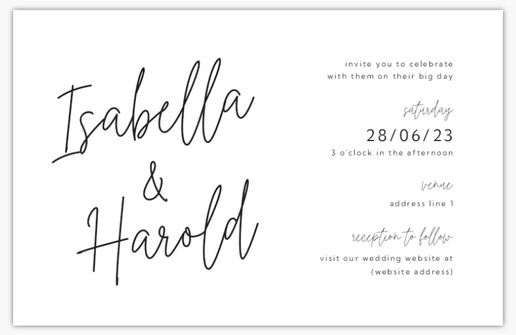 Design Preview for Design Gallery: Minimal Wedding Invitations, Flat 18.2 x 11.7 cm