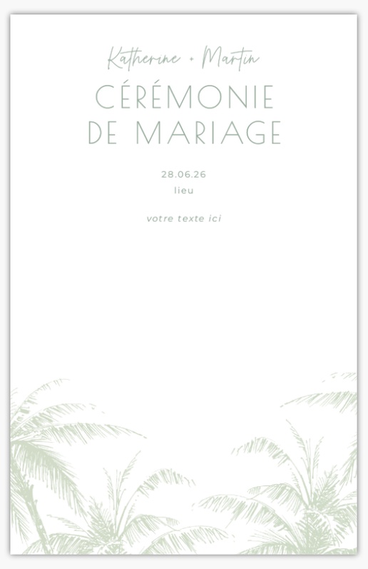 Aperçu du graphisme pour Galerie de modèles : programmes de mariage pour destination, 21,6 x 13,9 cm