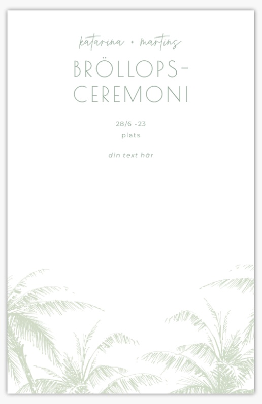 Förhandsgranskning av design för Designgalleri: Destination Bröllopsprogram, 21,6 x 13,9 cm