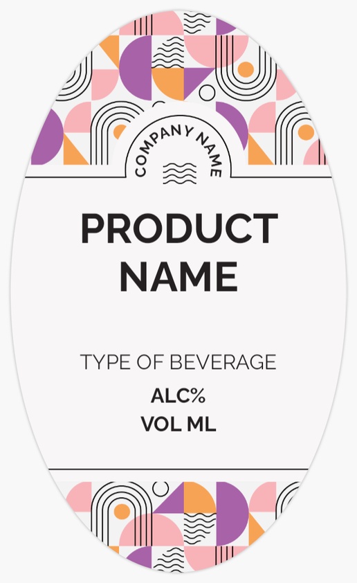 Design Preview for Design Gallery: Patterns & Textures Beer Labels, Oval 12.5 x 7.5 cm Vertical