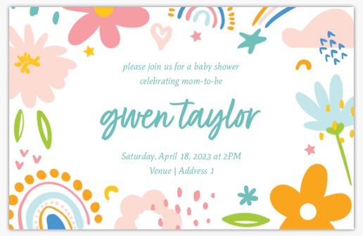 Design Preview for Baby Invitations & Announcements Templates, 4.6” x 7.2” Flat