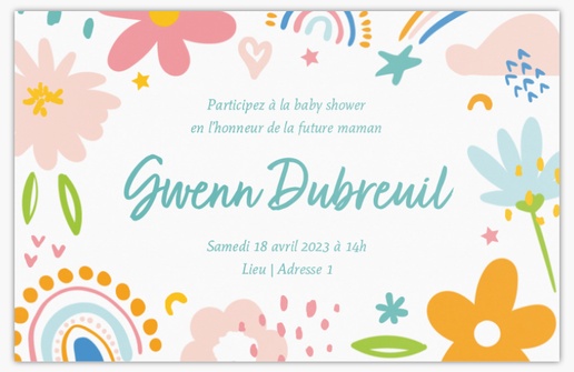 Aperçu du graphisme pour Galerie de modèles : cartons d’invitation baby shower pour arc-en-ciel, 18.2 x 11.7 cm