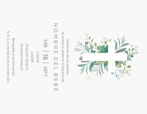 Un bautismo cruz con vegetación diseño gris para Tipo