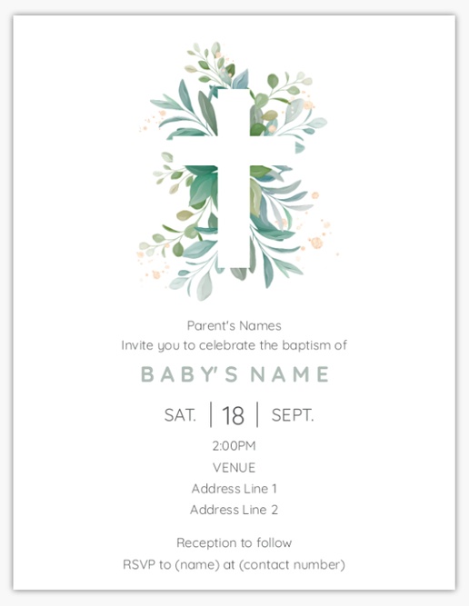Design Preview for Religious Invitations & Announcements Templates, 5.5" x 4" Flat