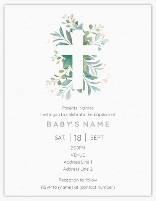 Design Preview for Religious, Christening & Baptism Invitations, 13.9 x 10.7 cm
