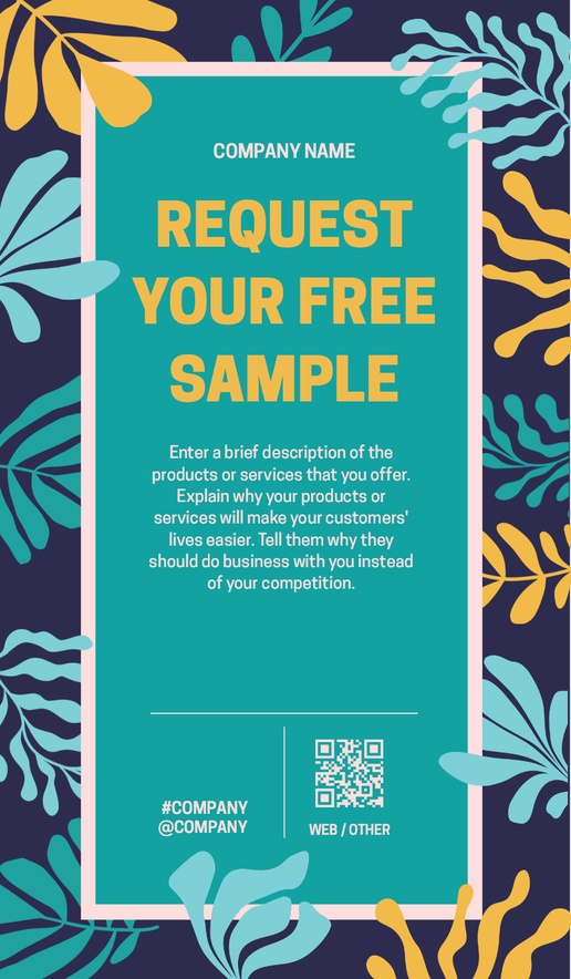 A call to action free sample blue cream design for Floral