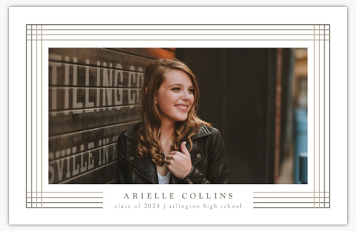 A grad announcement frame white gray design for Graduation with 1 uploads