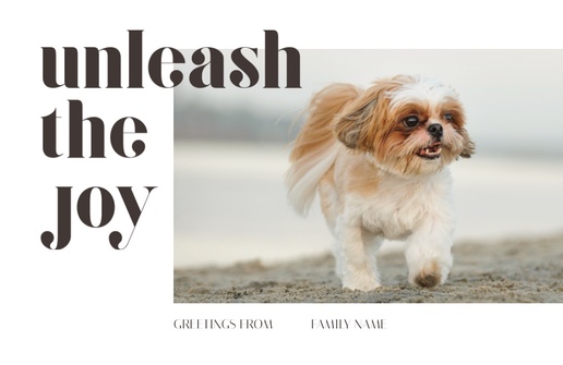 A unleash the joy pets white brown design for Theme with 1 uploads