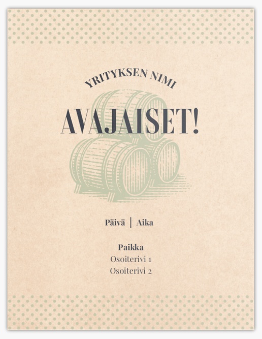 Mallin esikatselu Mallivalikoima: Rustiikki Kutsukortit ja ilmoitukset, Yksiosainen 13,9 x 10,7 cm
