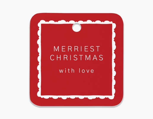 A classic gift tag red white design for Holiday