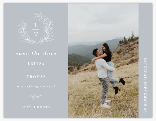 Design Preview for Greenery Save the Date Cards Templates, 5.5" x 4"