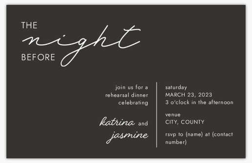Design Preview for Rehearsal Dinner Invitations & Announcements Templates, 4.6” x 7.2” Flat