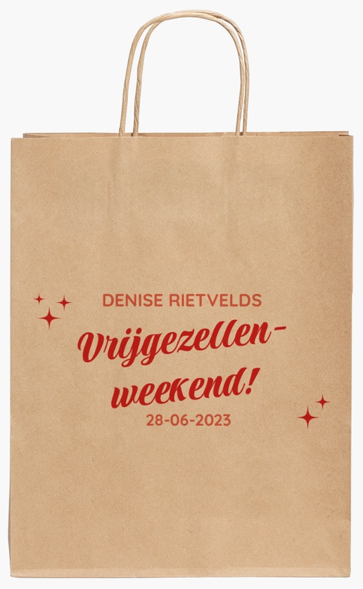 Voorvertoning ontwerp voor Ontwerpgalerij: Bruiloft Kraftpapieren tassen, 24 x 11 x 31 cm