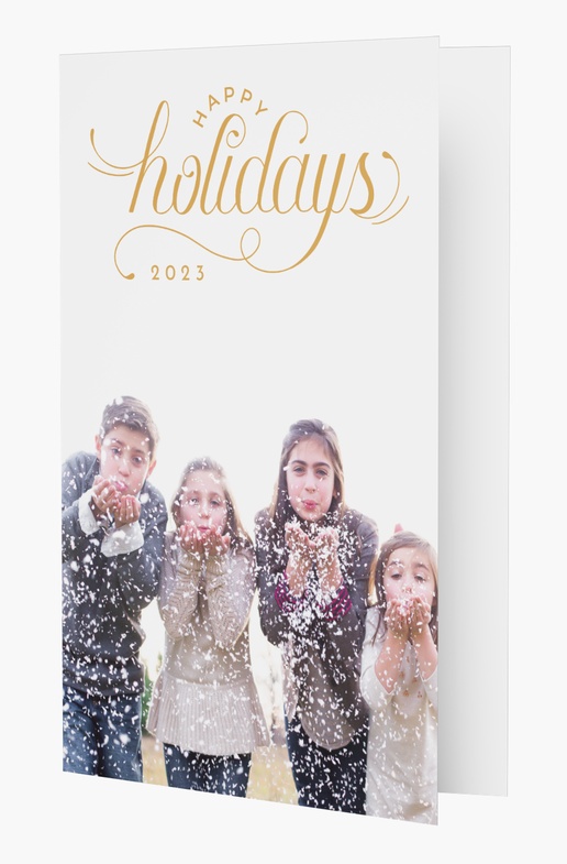 A full bleed elegant yellow design for Holiday with 1 uploads