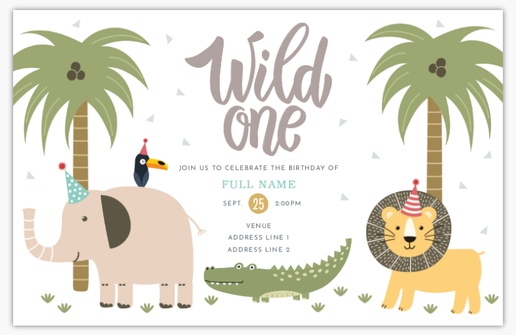 Design Preview for Design Gallery: 1st Birthday Invitations & Announcements, 4.6” x 7.2” Flat