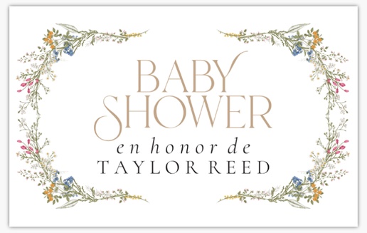 Un flores baby shower diseño blanco marrón para Bebés