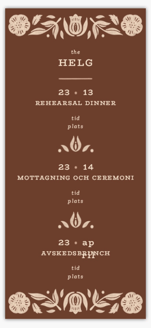 Förhandsgranskning av design för Designgalleri: Rustikt Bröllopsprogram, 21 x 9.5 cm