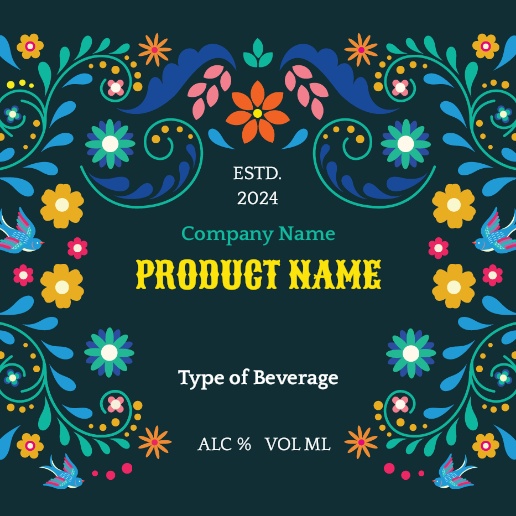 Design Preview for Design Gallery: Florals & Greenery Beer Labels, Square 7.5 x 7.5 cm Horizontal