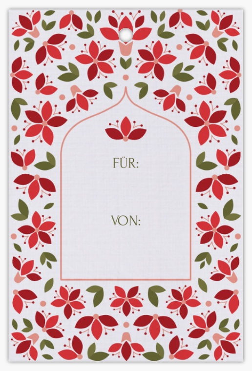 Designvorschau für Designgalerie: Produktanhänger Florale Muster, 5 x 7,5 cm Leinenpapier
