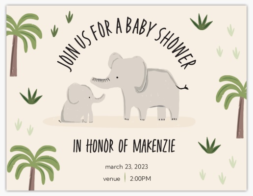 A baby elephant baby animal cream gray design for Gender Neutral