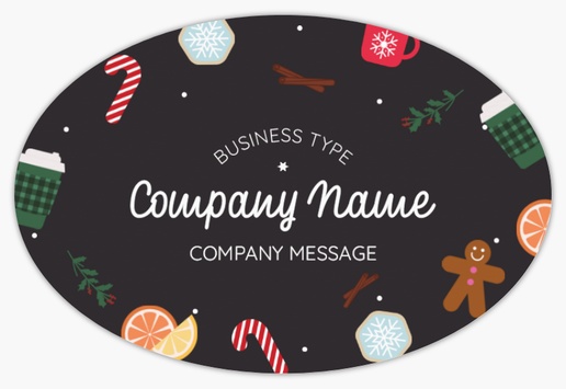 Design Preview for Holiday Product Labels on Sheets Templates, 2" x 3" Oval