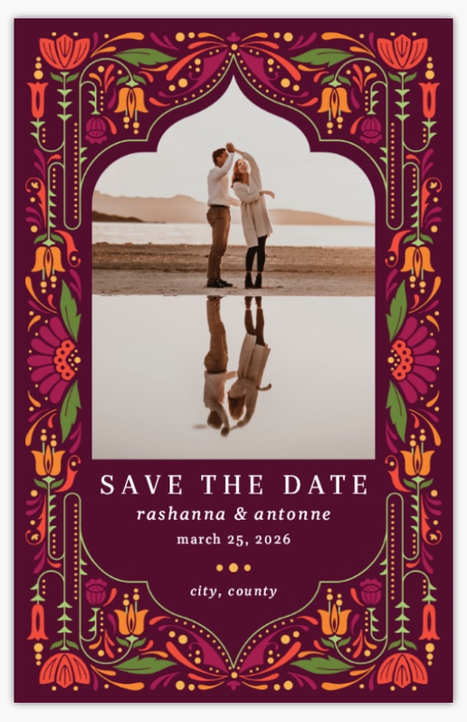 Design Preview for  Save the Date Cards Templates, 4.6" x 7.2"