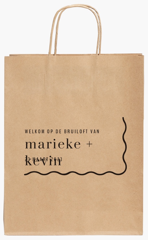 Voorvertoning ontwerp voor Ontwerpgalerij: Bruiloft Kraftpapieren tassen, 24 x 11 x 31 cm