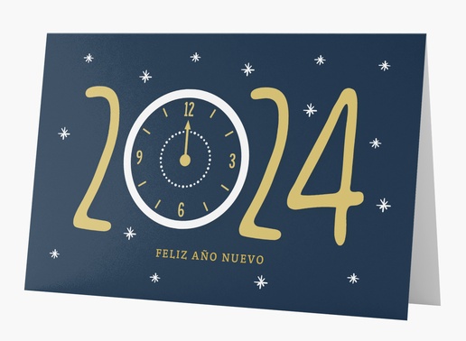 Un divertido año nuevo año nuevo diseño azul crema para Saludos 