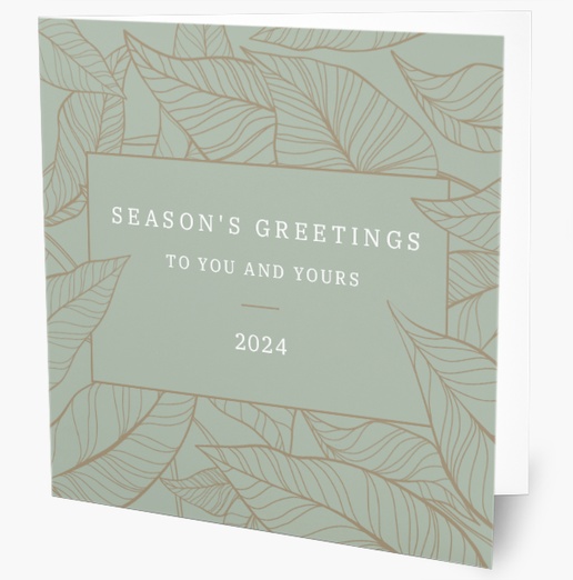 A leaves business holiday card gray design for Holiday