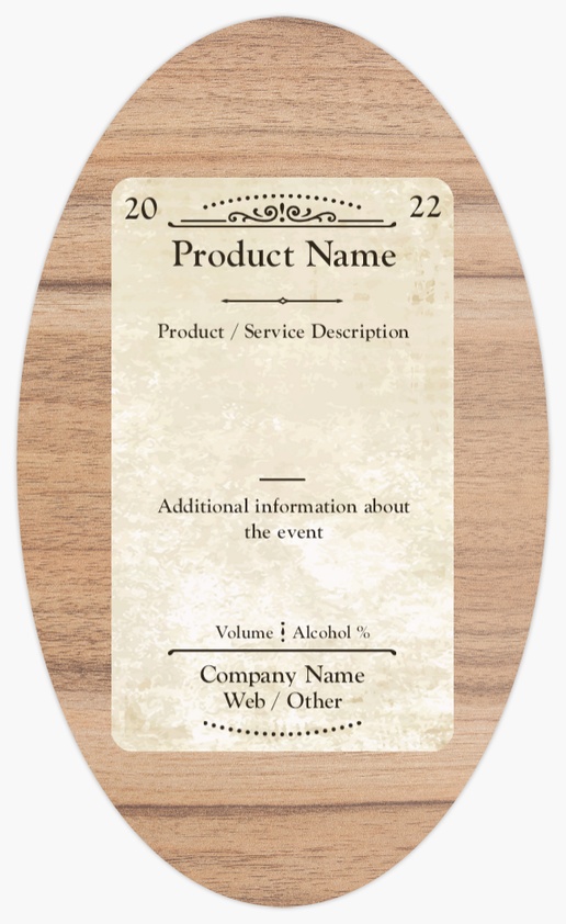Design Preview for Design Gallery: Minimal Beer Labels, Oval 12.5 x 7.5 cm Vertical