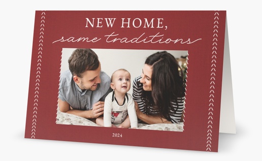 Design Preview for Design Gallery: New Home Christmas Cards, Folded 4.6" x 7.2" 
