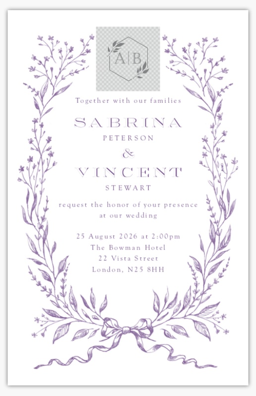 Design Preview for Design Gallery: Vintage Wedding Invitations, Flat 18.2 x 11.7 cm