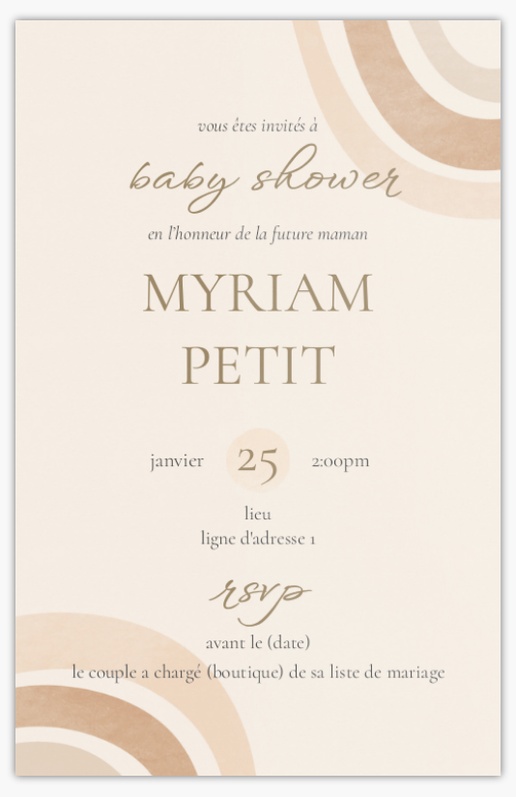 Aperçu du graphisme pour Galerie de modèles : cartons d’invitation baby shower pour bohème, 18.2 x 11.7 cm