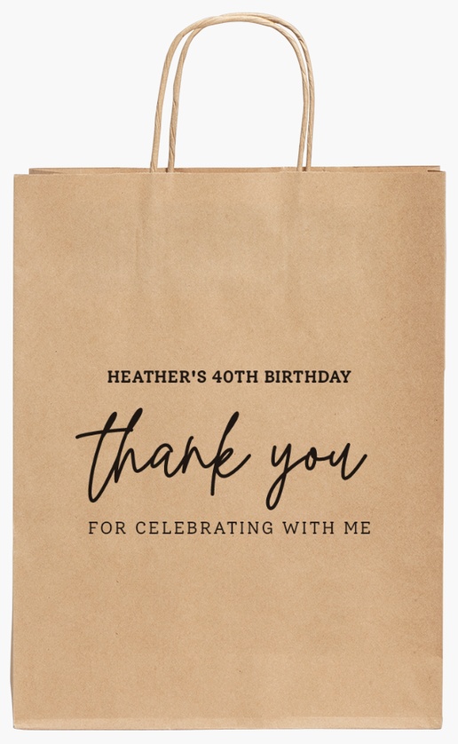 Design Preview for Design Gallery: Adult Birthday Standard Kraft Paper Bags, 24 x 11 x 31 cm