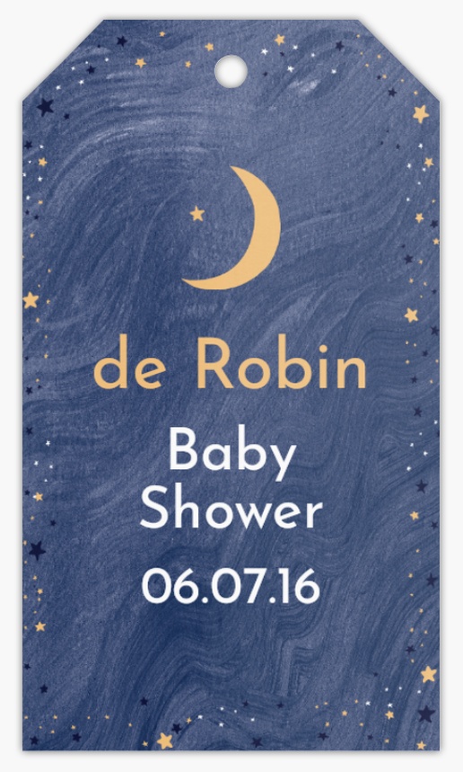 Un noche estrellada luna diseño crema azul para Baby Shower