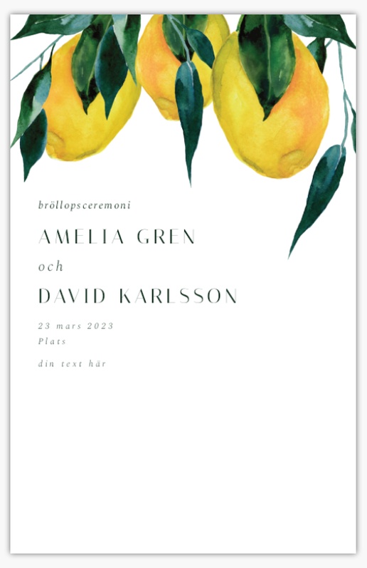 Förhandsgranskning av design för Designgalleri: Bröllopsprogram, 21,6 x 13,9 cm