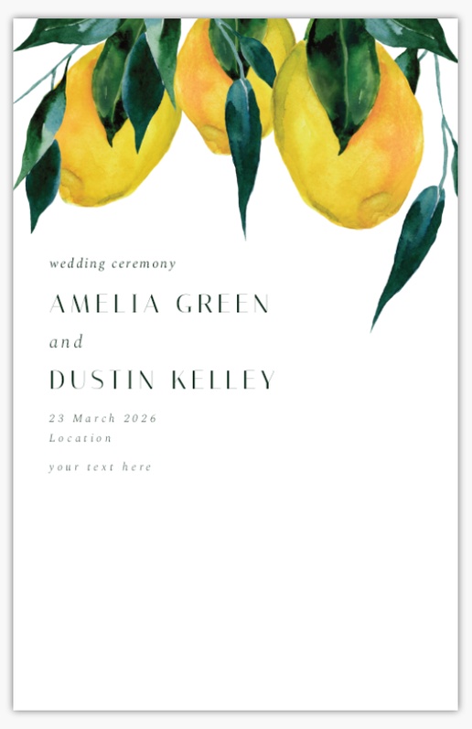 Design Preview for Design Gallery: Wedding Programmes, 21.6 x 13.9 cm