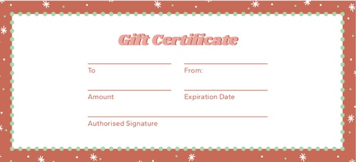 Design Preview for Design Gallery: Bakeries Gift Certificates