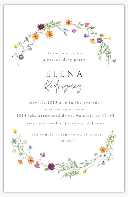 Design Preview for Design Gallery: Wedding Events Invitations & Announcements, 4.6” x 7.2” Flat