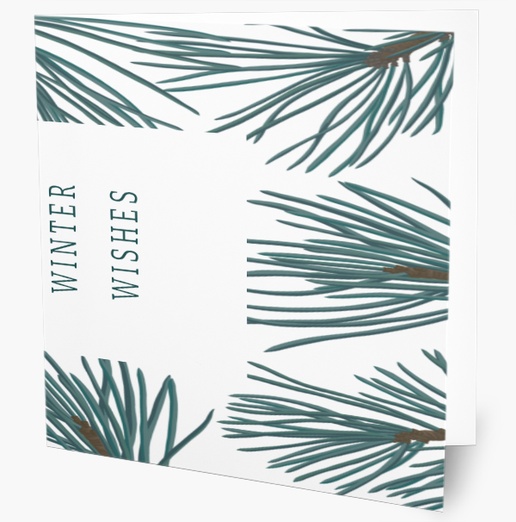 A pine needles warm winter wishes white gray design for Holiday