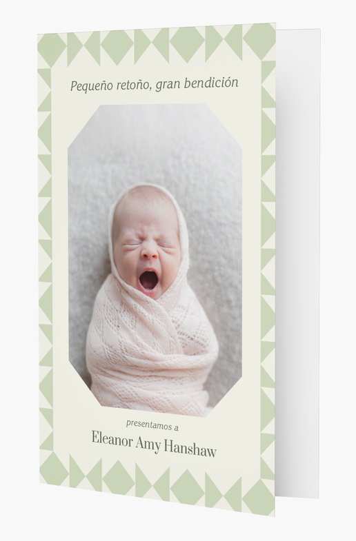 Un bebé de navidad anuncio de nacimiento navideño diseño blanco crema para Tema con 1 imágenes