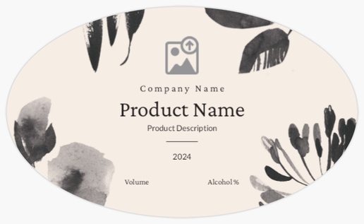 Design Preview for Design Gallery: Florals & Greenery Beer Labels, Oval 12.5 x 7.5 cm Horizontal
