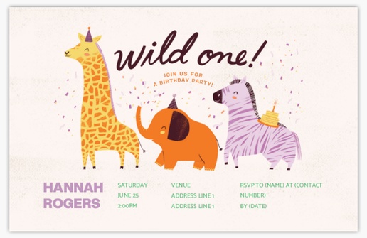 A wild one animals white yellow design for Events